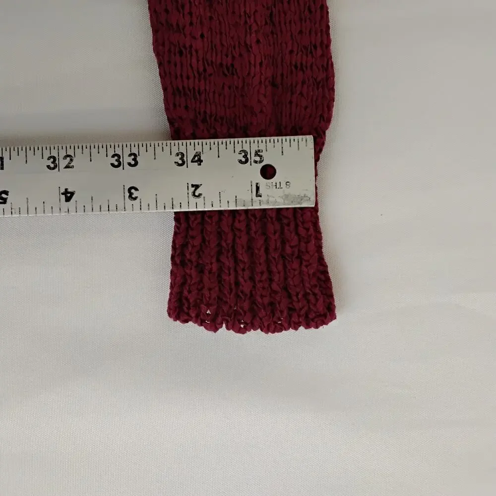 Lauren Ralph Lauren Cardigan Sweater Women's S Cropped Red Textured Knit #J5843